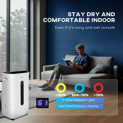 HOMCOM 6500mL Portable Dehumidifier with Air Purifier Filter, 24H Timer, 4 Modes for Home Laundry Basement