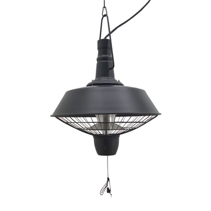 Outsunny 2100W Outdoor Ceiling Mounted Halogen Electric Heater Hanging Patio Garden Warmer Light - Black