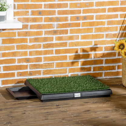 PawHut Indoor Pet Dog Toilet Mat Potty Tray Training Grass Restroom with Tray and Loo Pad