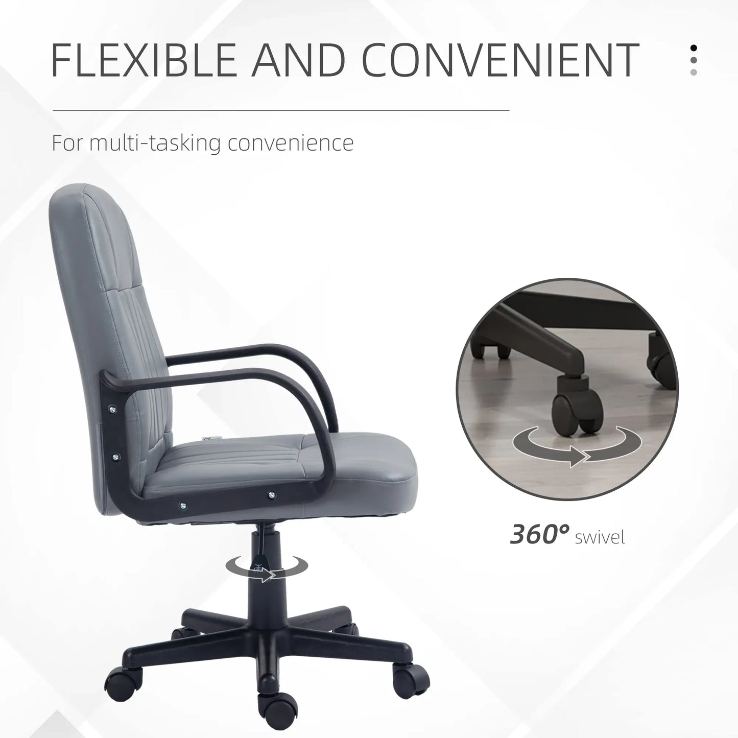 HOMCOM Swivel Executive Office Chair PU Leather Computer Desk Chair Office Furniture Gaming Seater