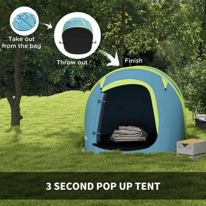 Outsunny Two-Man Pop-Up Camping Dome Tent with Accessories - Blue