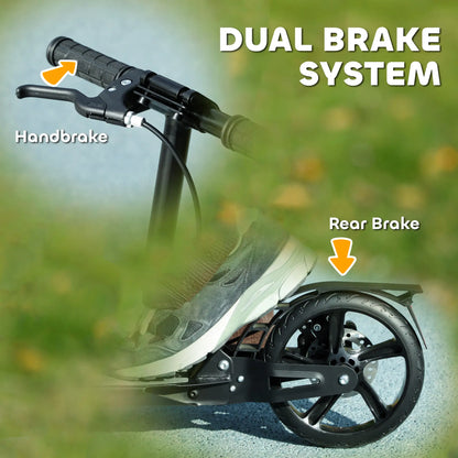 AIYAPLAY Kids Scooter with Four-Level Adjustable Handlebar, Dual Brake System, 200mm Wheels, Black