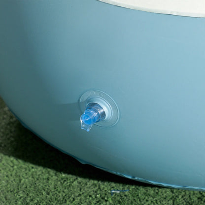 Outsunny Inflatable Tub Chair and Footstool, Soft & Comfortable - Blue/White