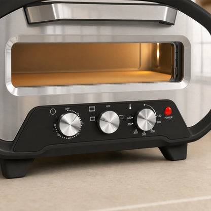 HOMCOM Electric Pizza Oven, Pizza Maker with 3 Knob Control & Ceramic Stone, Viewing Window, 2200W