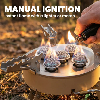 Outsunny 7000W Camping Stove with Piezo Ignition, High Power Gas Stove with 50kg Capacity for Outdoor Hiking
