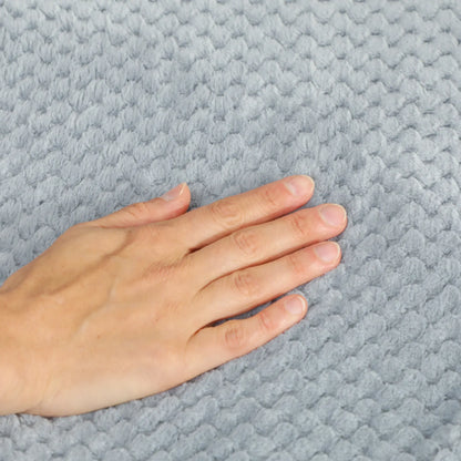 HOMCOM Heated Electric Blanket, Warm Throw Blanket with 5 Heating Levels, 10 Hour Auto-Off Timer, Grey