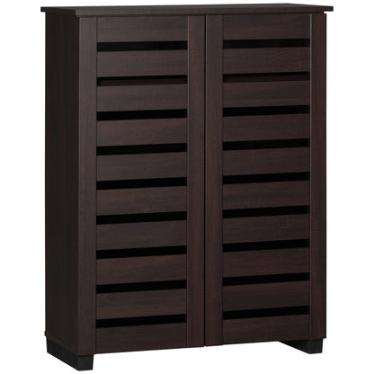 HOMCOM 15 Shoe Storage Organiser Cabinet, Floor Mount - Wood-Effect