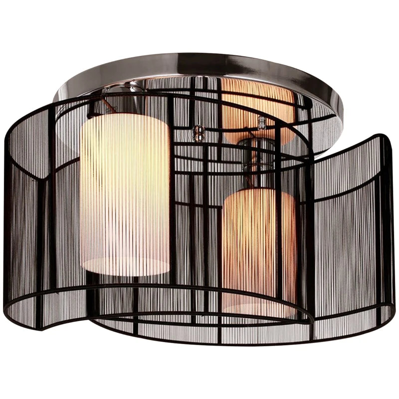 HOMCOM Modern Design Mini Style Flush Mount Ceiling Light Mount with Flush Metal Finish Chandelier for Hallway, Dining Room