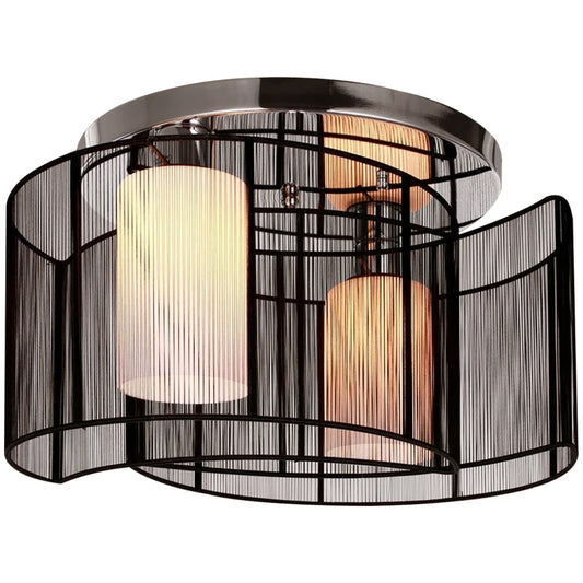 HOMCOM Modern Design Mini Style Flush Mount Ceiling Light Mount with Flush Metal Finish Chandelier for Hallway, Dining Room