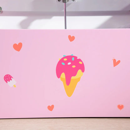 ZONEKIZ 2-in-1 Kids Wooden Storage Chest Bench, Toy Organiser Box w/ Safety Rod - Pink