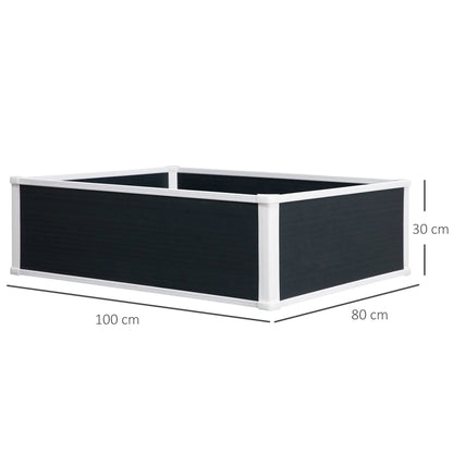 Outsunny 221L Raised Garden Bed, Weather-Resistant PP Planter Box Containers for Outdoor Patio Plant Flower