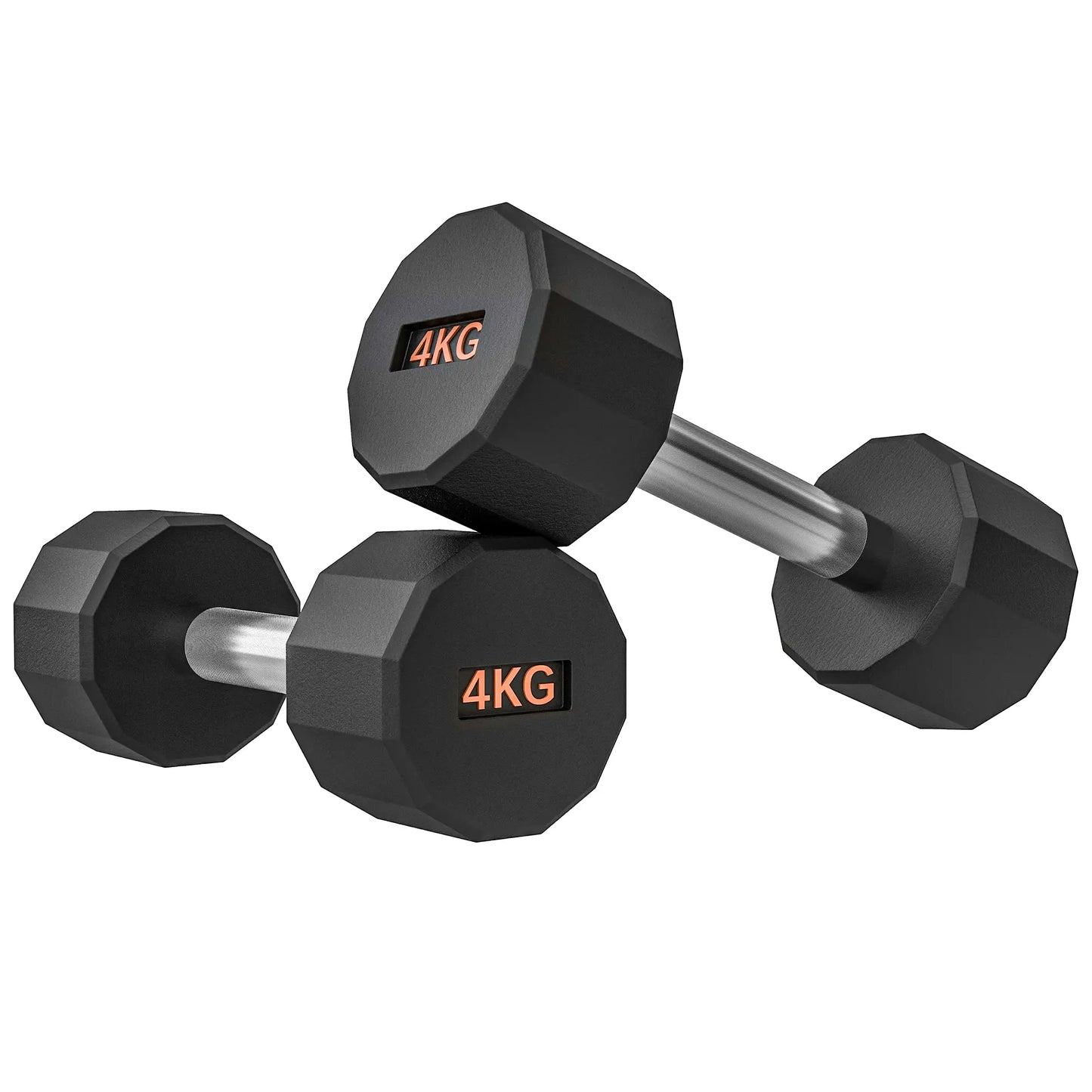 SPORTNOW Dumbbells Weights Set with 12-Sided Shape and Non-Slip Grip for Home Gym Workout, 2 x 4kg