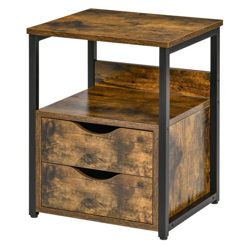 industrial style lamp table with Drawer