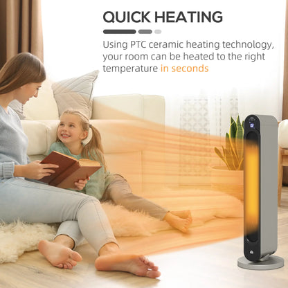 HOMCOM 2kW PTC Ceramic Space Tower Heater, 10-35°C Temperature Range