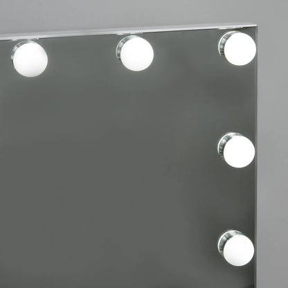 HOMCOM Hollywood Vanity Mirror with Lights for Makeup Dressing Table with 12 Dimmable LED Bulbs and USB Plug, White