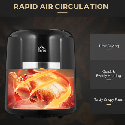 HOMCOM 4L Air Fryer Oven with Digital Touch Display, Rapid Air Circulation, 12 Cooking Programs, Timer, 1300W