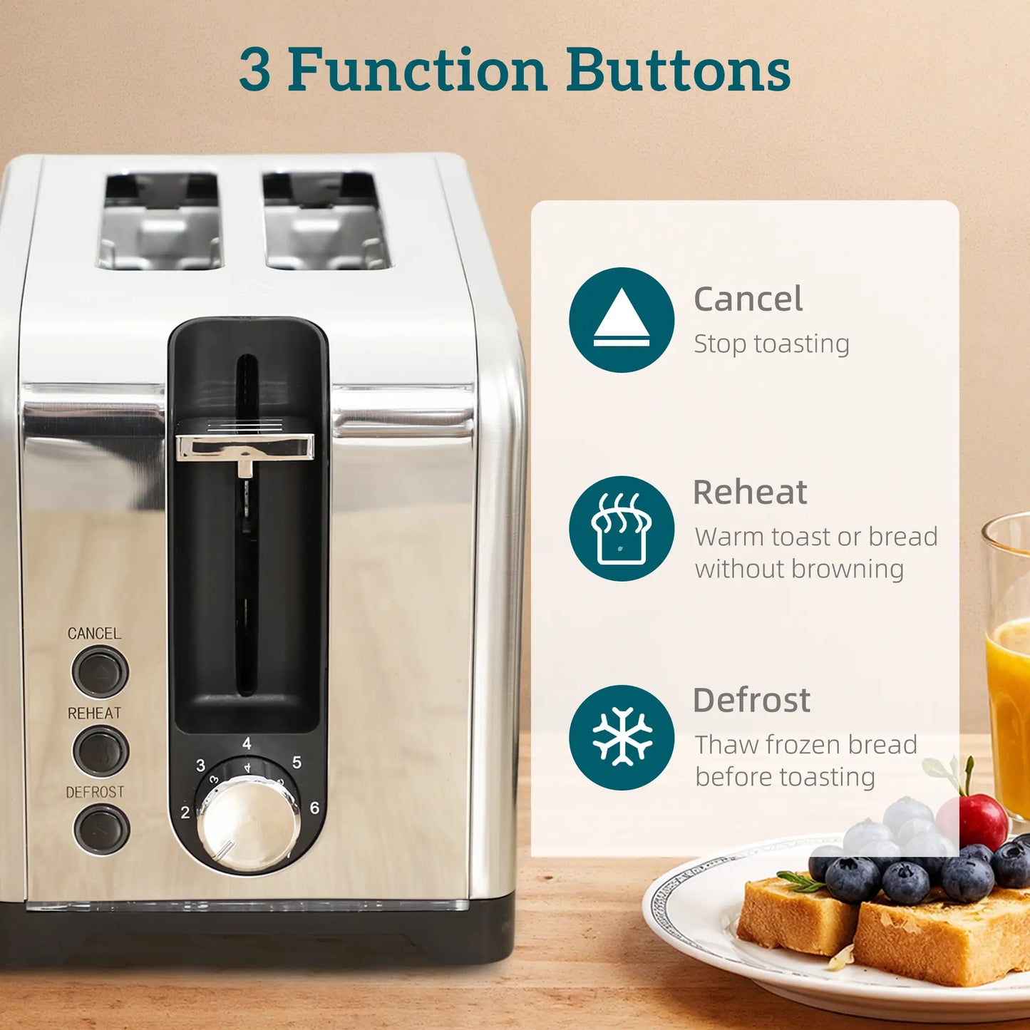 HOMCOM Kitchen Simple Polished Toaster and Kettle Set - Silver Tone