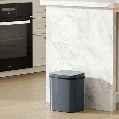 HOMCOM 15L Sensor Bin, Automatic Touchless Kitchen Bin, Easy Clean, Battery Operated, Grey