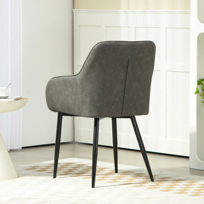 HOMCOM Accent Chair with Foot Pads, Upholstered Armchair with Chenille Fabric Front and PU Back, for Living Room Bedroom, Cream White