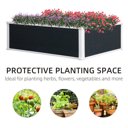 Outsunny 221L Raised Garden Bed, Weather-Resistant PP Planter Box Containers for Outdoor Patio Plant Flower