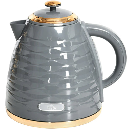 HOMCOM 3kW Kitchen Rapid Boil Honeycomb Kettle, 1.7l - Grey
