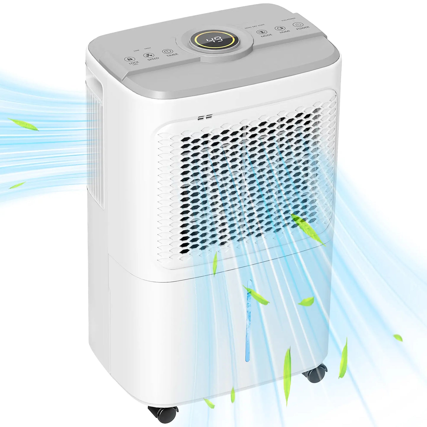 HOMCOM 12L Dehumidifier Air Purifier with Touch Panel LED Screen - White