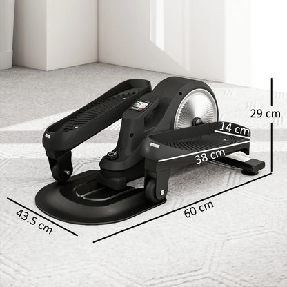 SPORTNOW Under Desk Elliptical Machine with LCD Monitor for 2-in-1 Seat & Stand Up Exercise