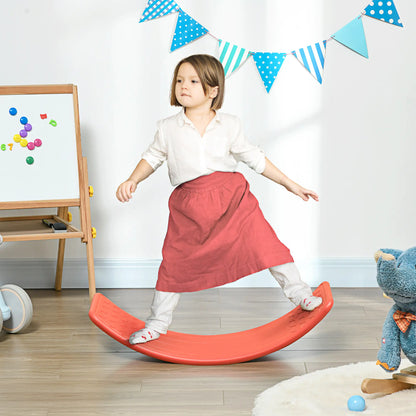 ZONEKIZ Balance Board Kids Wobble Board, Stepping Stone, Montessori Toy for Children, Nursery Toy, for Ages 3-6 Years - Red