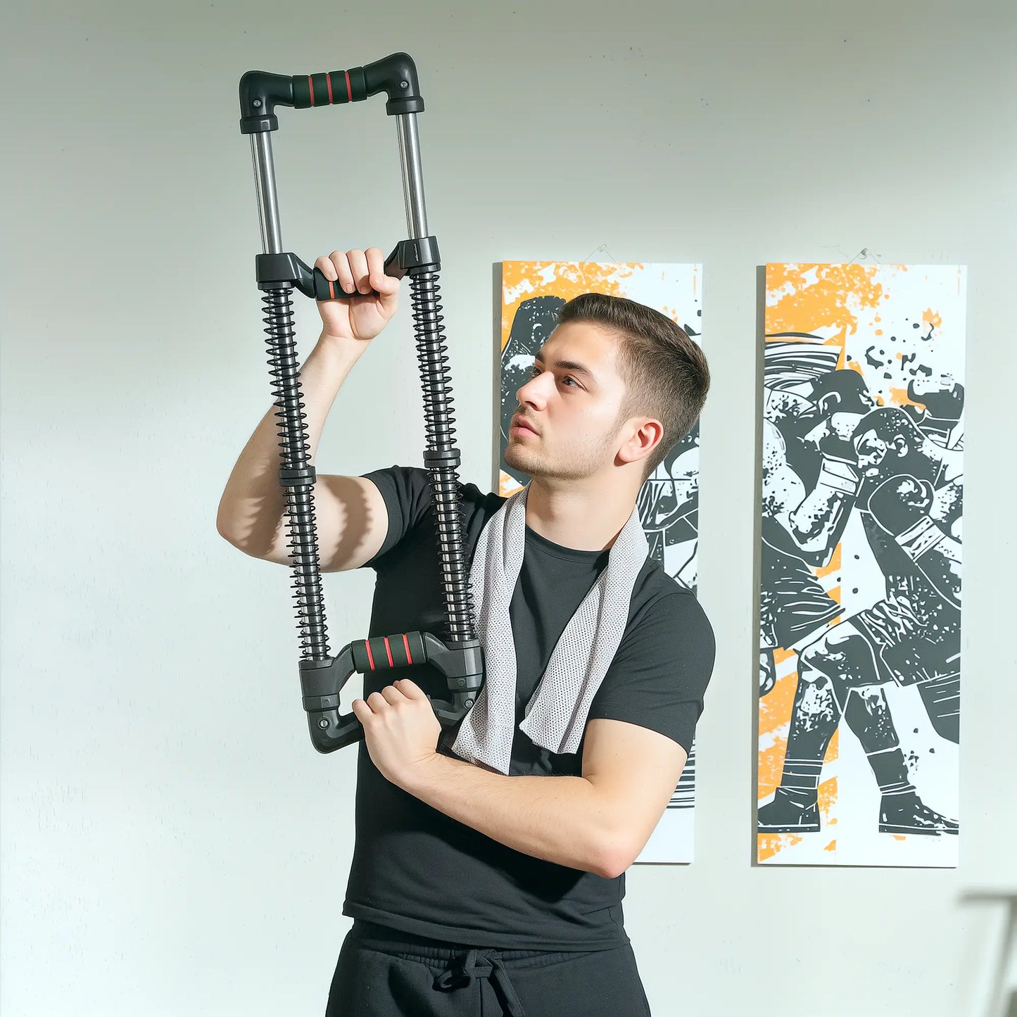 SPORTNOW Chest Expander, with 10-50kg Adjustable Resistance, for Home, Travel, Gym Workout