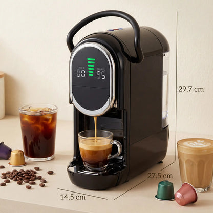 HOMCOM 0.6L Pod Coffee Machine for Nespresso, Dolce Gusto Capsule & Ground Coffee, Small Semi Automatic Coffee Maker