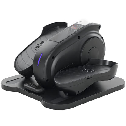 SPORTNOW Under Desk Electric Elliptical Machine, Seated Pedal Exerciser with LCD Monitor, Remote Control and 10 Adjustable Speed, Black