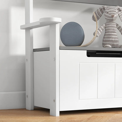AIYAPLAY 2-in-1 Toy Box for Kids Storage with Lid for Bedroom, Nursery, Playroom, Grey