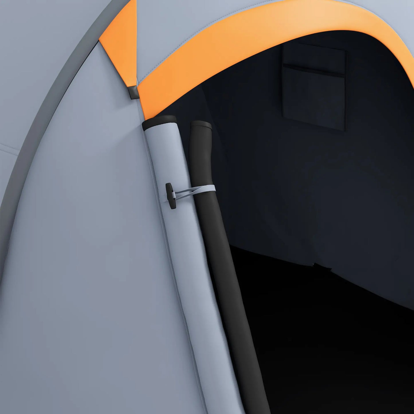 Outsunny Two-Man Pop-Up Dome Camping Tent, with Accessories, Water-Resistant - Grey