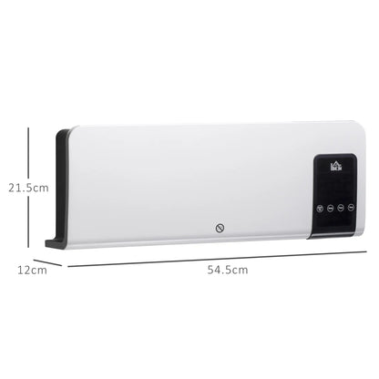 HOMCOM 2000W Wall-Mounted Electric Heater, 18-45°C Temperature, White