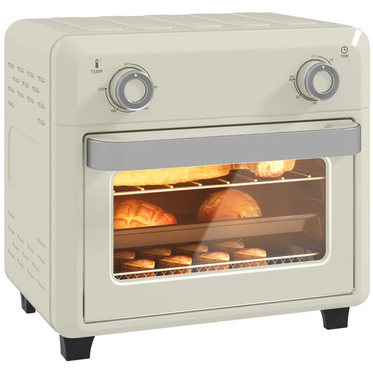 HOMCOM 10L Air Fryer Oven, Mini Oven, Oil Free Cooking, Grill, Roast, Bake, with Adjustable Temperature, Timer, 1000W