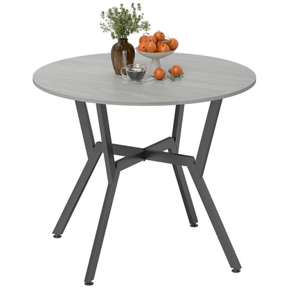 HOMCOM Round Kitchen Dining Table with Anti-Slip Foot Pads for Living Room, Dining Room, Grey