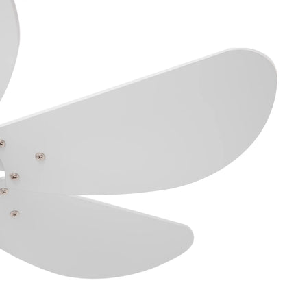 HOMCOM Ceiling Fan with LED Light, Flush Mount Ceiling Fan Lights with 6 Reversible Blades, Pull-Chain Switch, White