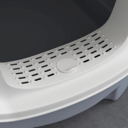 PawHut Cat Litter Box with Lid, Scoop, Deodorisation Bags, Top Entry