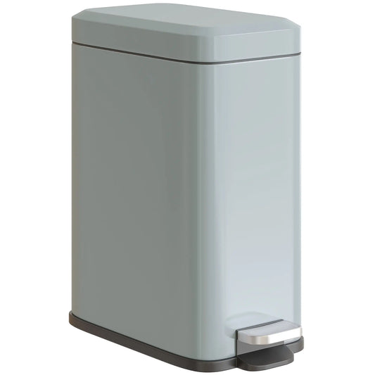 Rectangular Compact Bin Tidy Steel Body Removable Bucket w/ Pedal Lid 5L