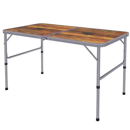 Outsunny 3ft Folding Camping Trestle Table Height Adjustable Aluminium Outdoor Garden Party Picnic BBQ Kitchen
