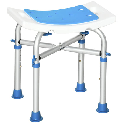 HOMCOM 44-51.5cm Aluminium Frame Shower/Bath Stool Seats - Blue