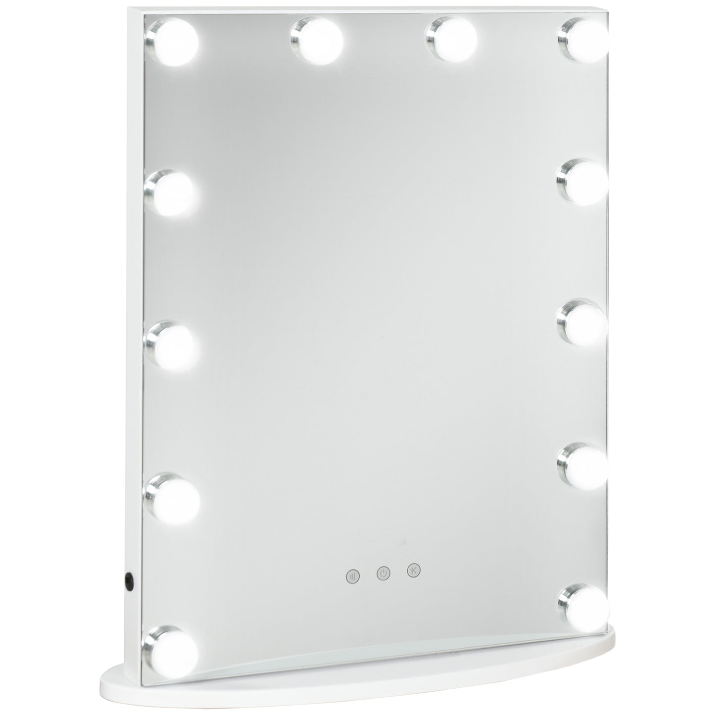 HOMCOM Hollywood Vanity Mirror with Lights for Makeup Dressing Table with 12 Dimmable LED Bulbs and USB Plug, White