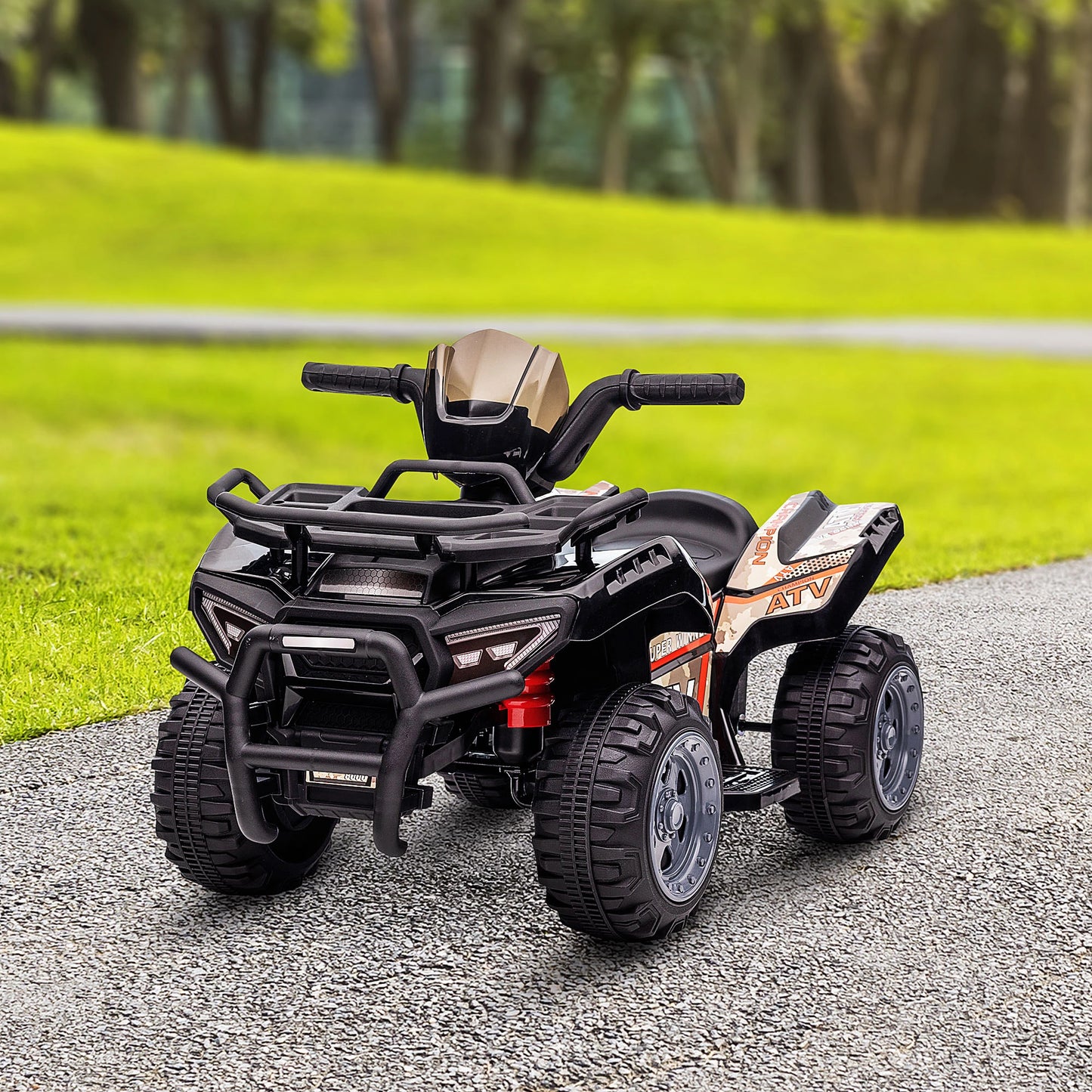 HOMCOM Kids Ride-On Four Wheeler ATV Car with Real Working Headlights for 18-36M