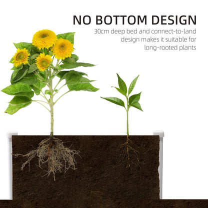 Outsunny 221L Raised Garden Bed, Weather-Resistant PP Planter Box Containers for Outdoor Patio Plant Flower