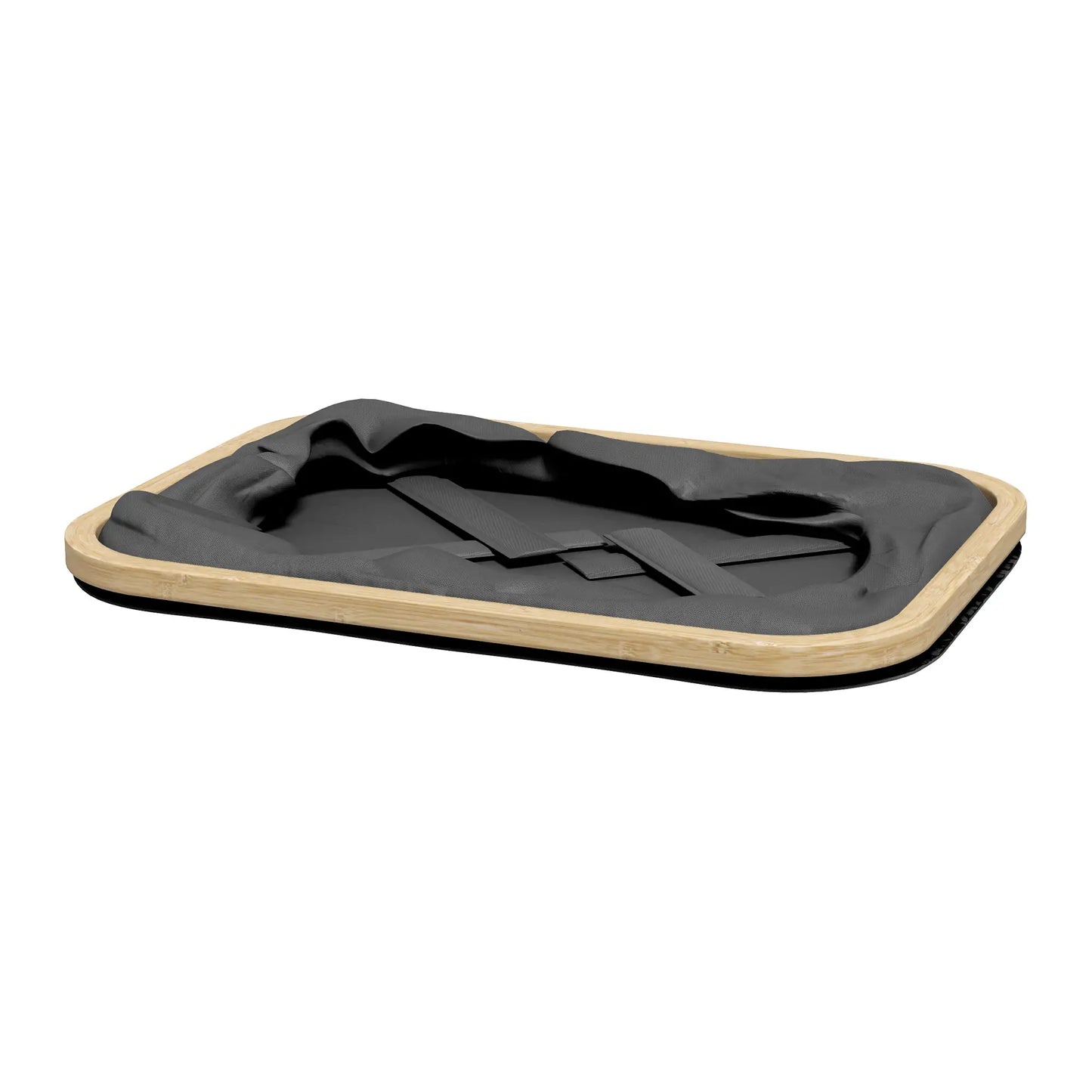 HOMCOM 36L Foldable Laundry Basket, with Bamboo Top Portable and Foldable - Black