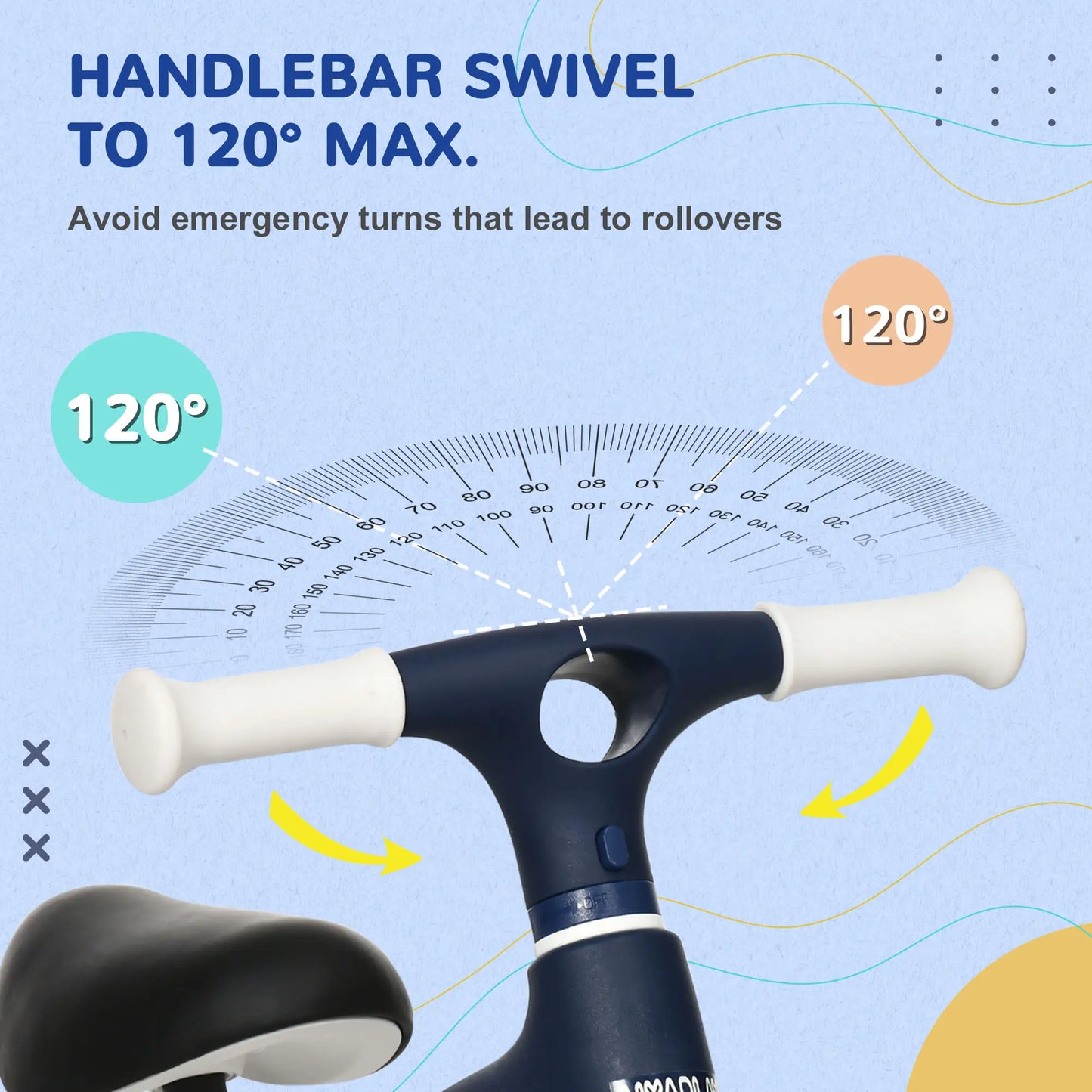 AIYAPLAY Ride-On Baby Balance Bike, with Adjustable Seat, for 1.5-3 Years - Blue