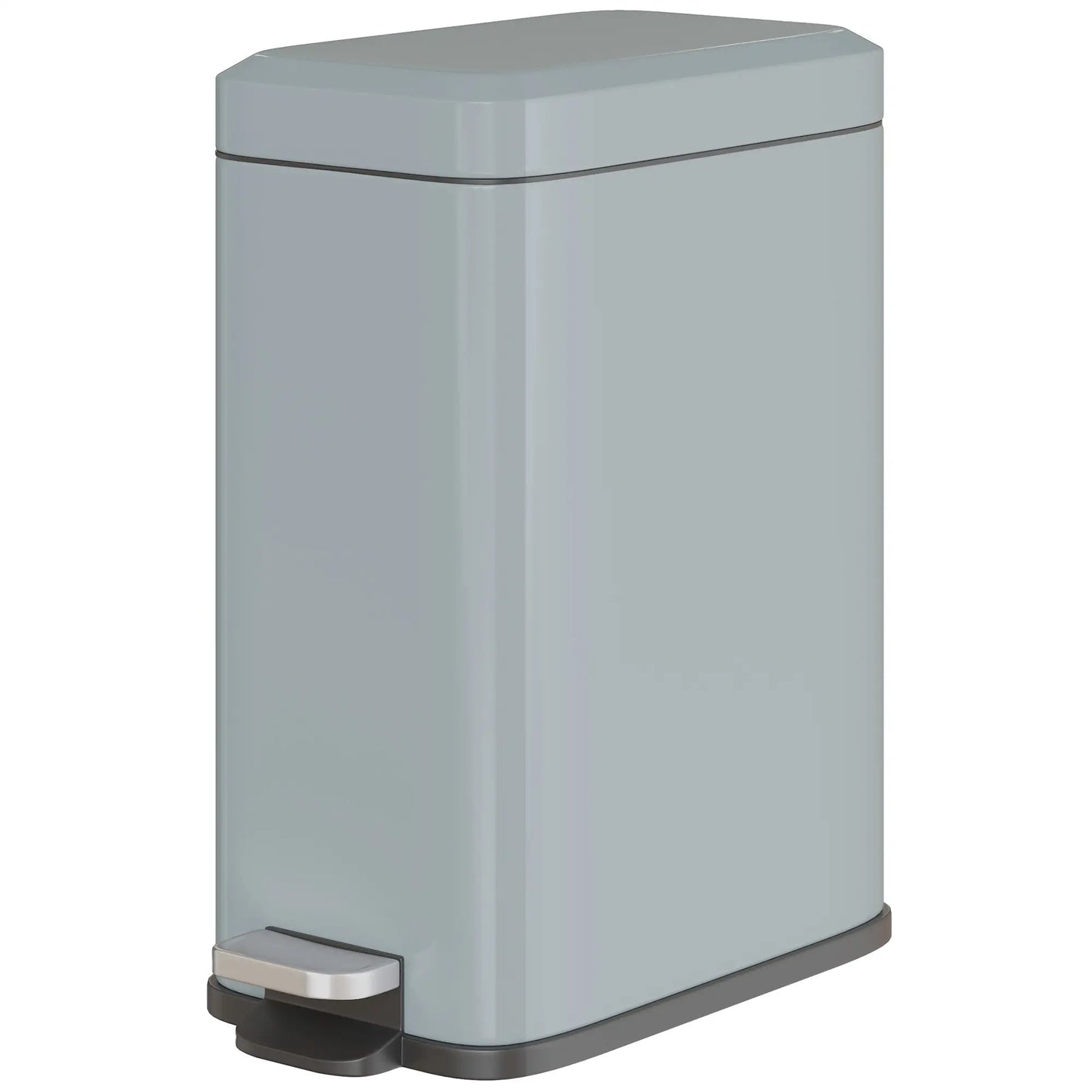 Rectangular Compact Bin Tidy Steel Body Removable Bucket w/ Pedal Lid 5L
