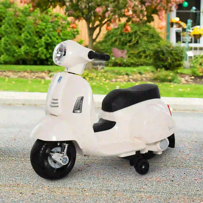 HOMCOM Vespa Licensed 6V Kids Electric Motorbike Ride On Motorcycle Battery Powered for 18-36 Months White
