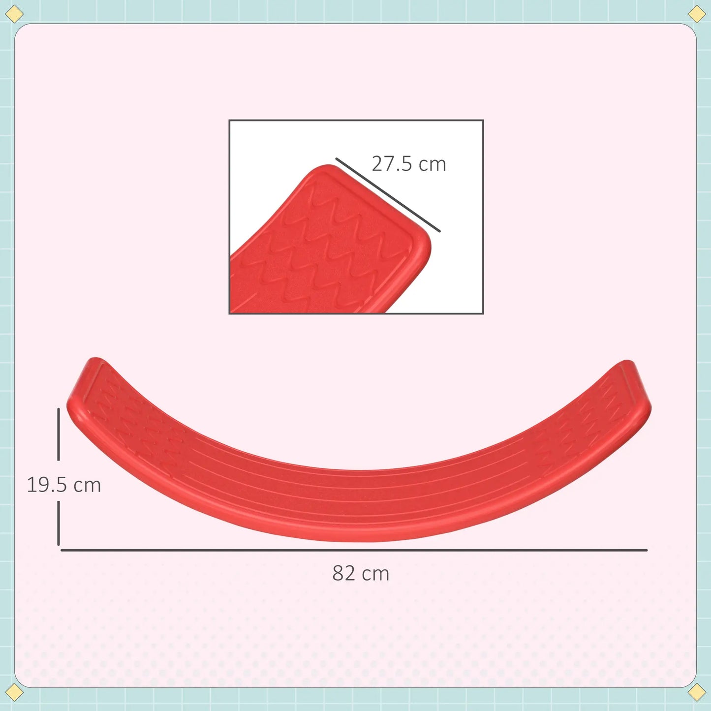 ZONEKIZ Balance Board Kids Wobble Board, Stepping Stone, Montessori Toy for Children, Nursery Toy, for Ages 3-6 Years - Red