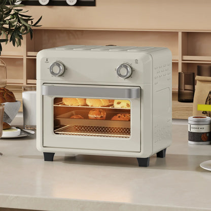HOMCOM 10L Air Fryer Oven, Mini Oven, Oil Free Cooking, Grill, Roast, Bake, with Adjustable Temperature, Timer, 1000W